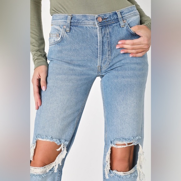 Free People Maggie Mid Rise Straight Leg Jeans - Picture 11 of 16
